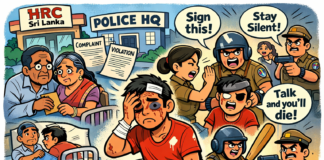 විකට් පොල්ලක් ගුදමාර්ගයට දමන බවට තර්ජනය කරලා – පොලිසියෙන් පහරදුන් තරුණයාගේ ඇස්පෙනීමත් අඩුවෙලාලු